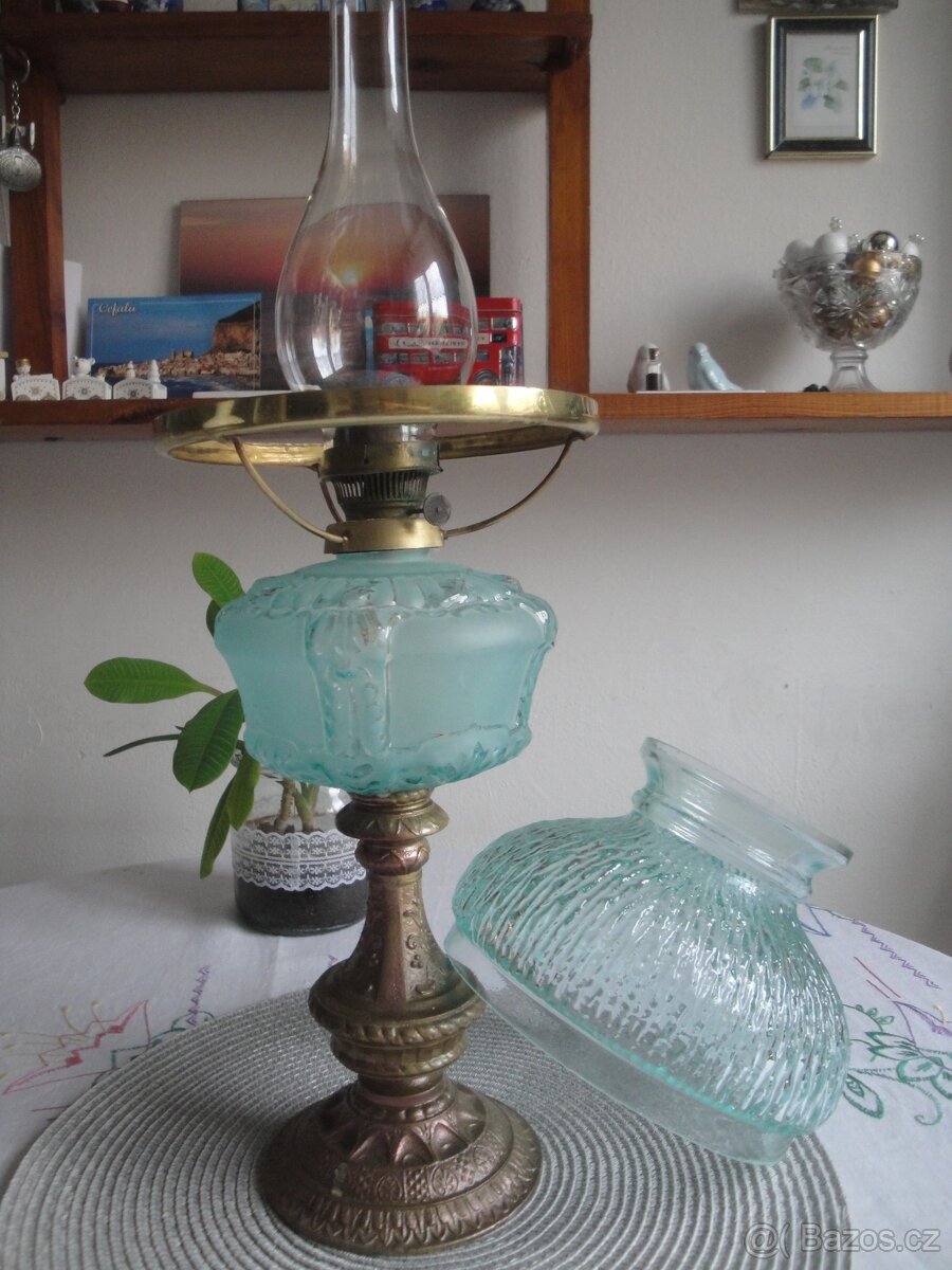 užasná stará funkční petrolejová lampa - 3