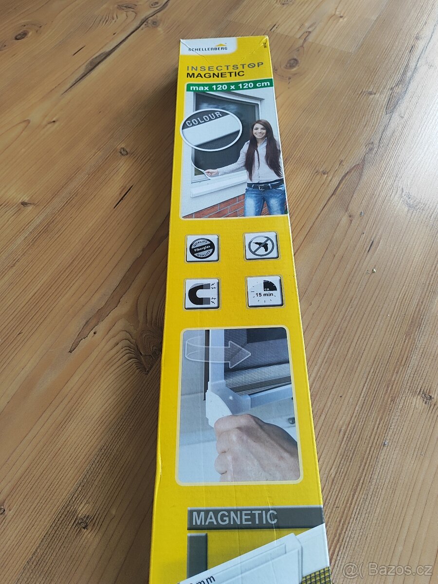 2x magnetická síť proti hmyzu do oken Schellenberg, 120x120 - 3