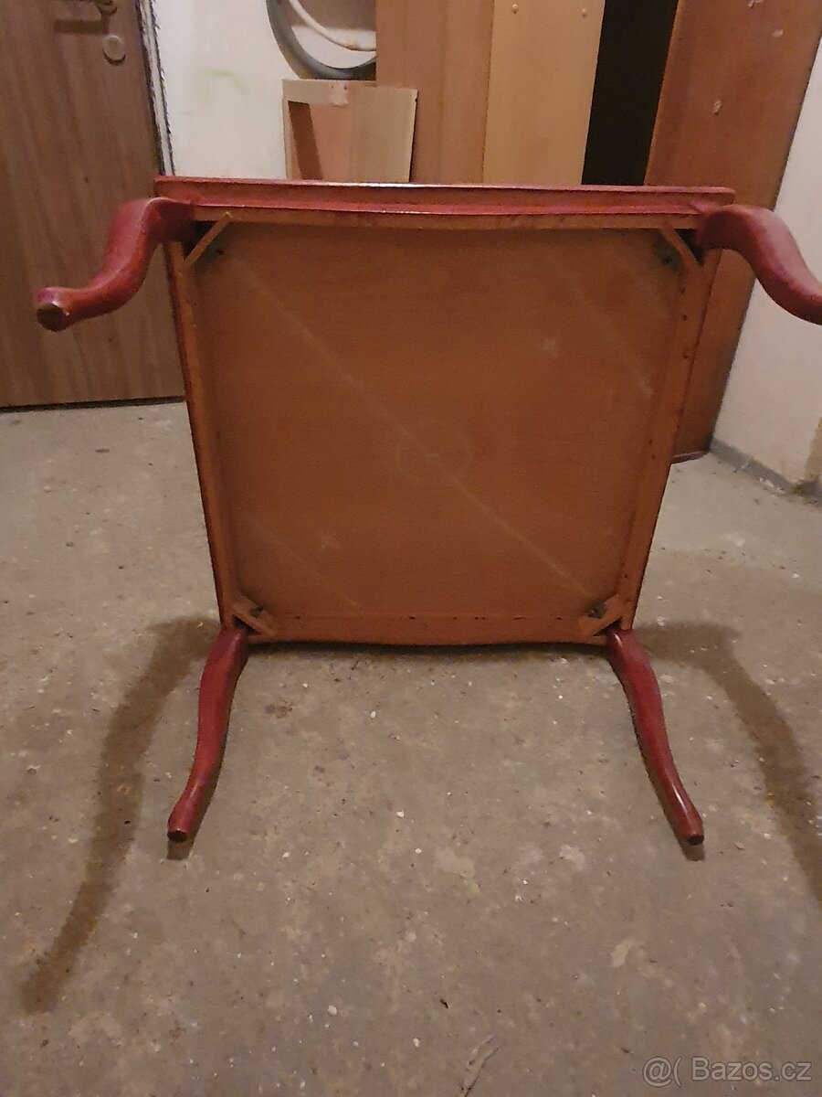 Retro Konferenční stolek / stůl 80x80x50 - 3