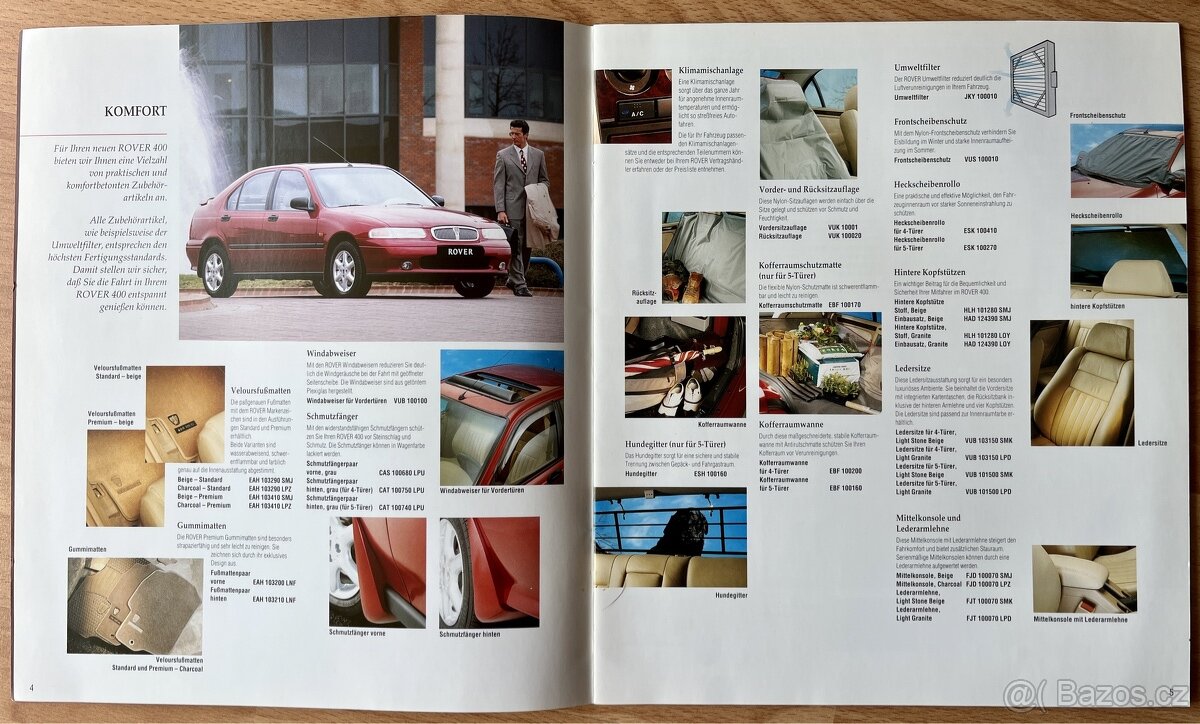Prospekt Rover 400 originální příslušenství 1996 - 3