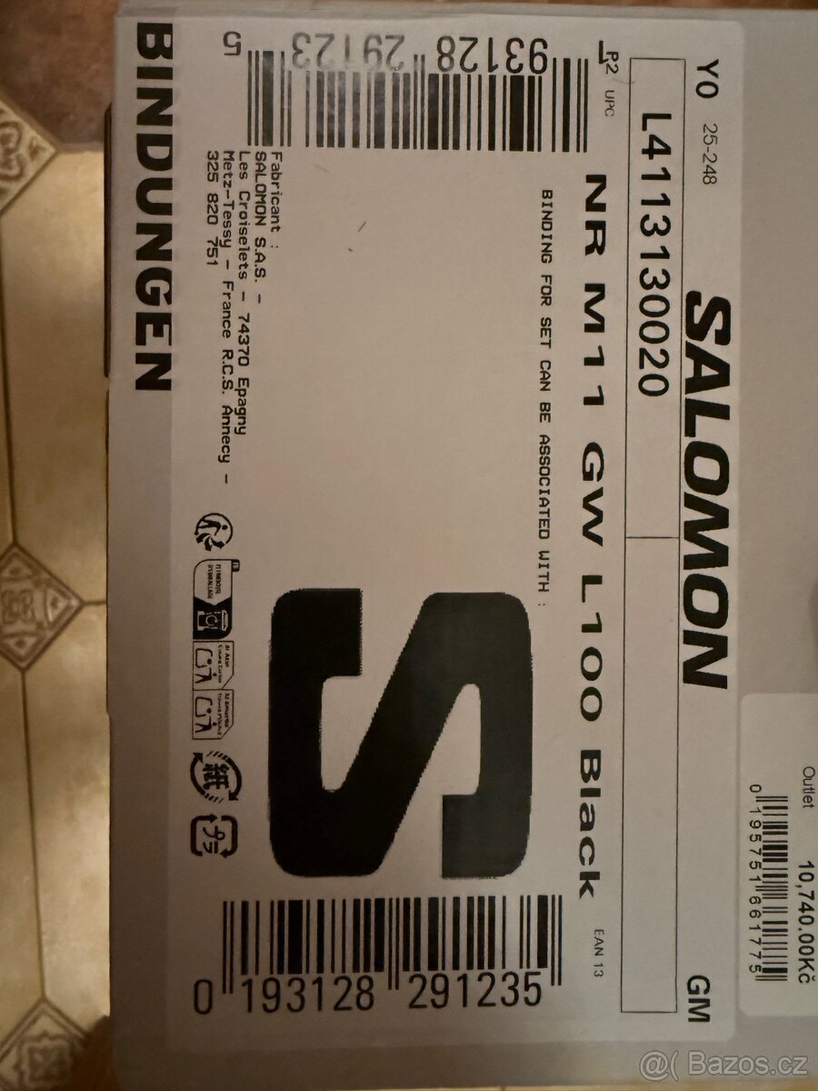 Sjezdové Vázání SALOMON NR M11 GW Black - L100 - 3