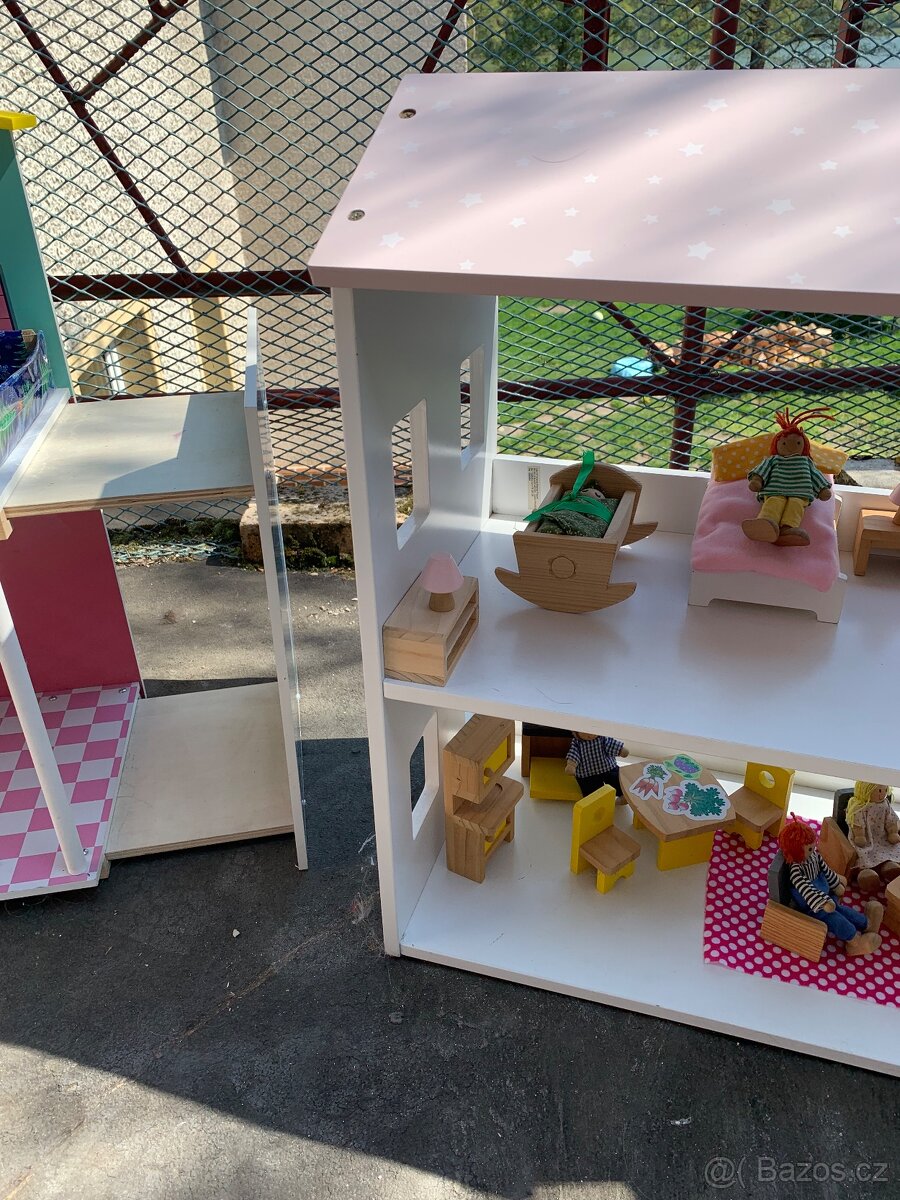 Domečky pro dřevěné panenky s příslušenstvím, pro Barbie - 3
