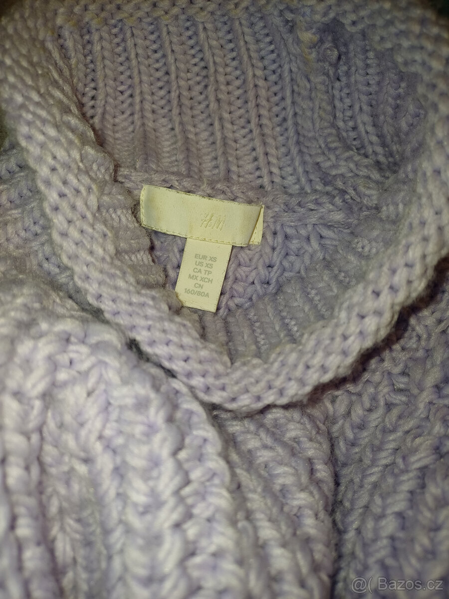 Lila svetr/rolák H&M - 3