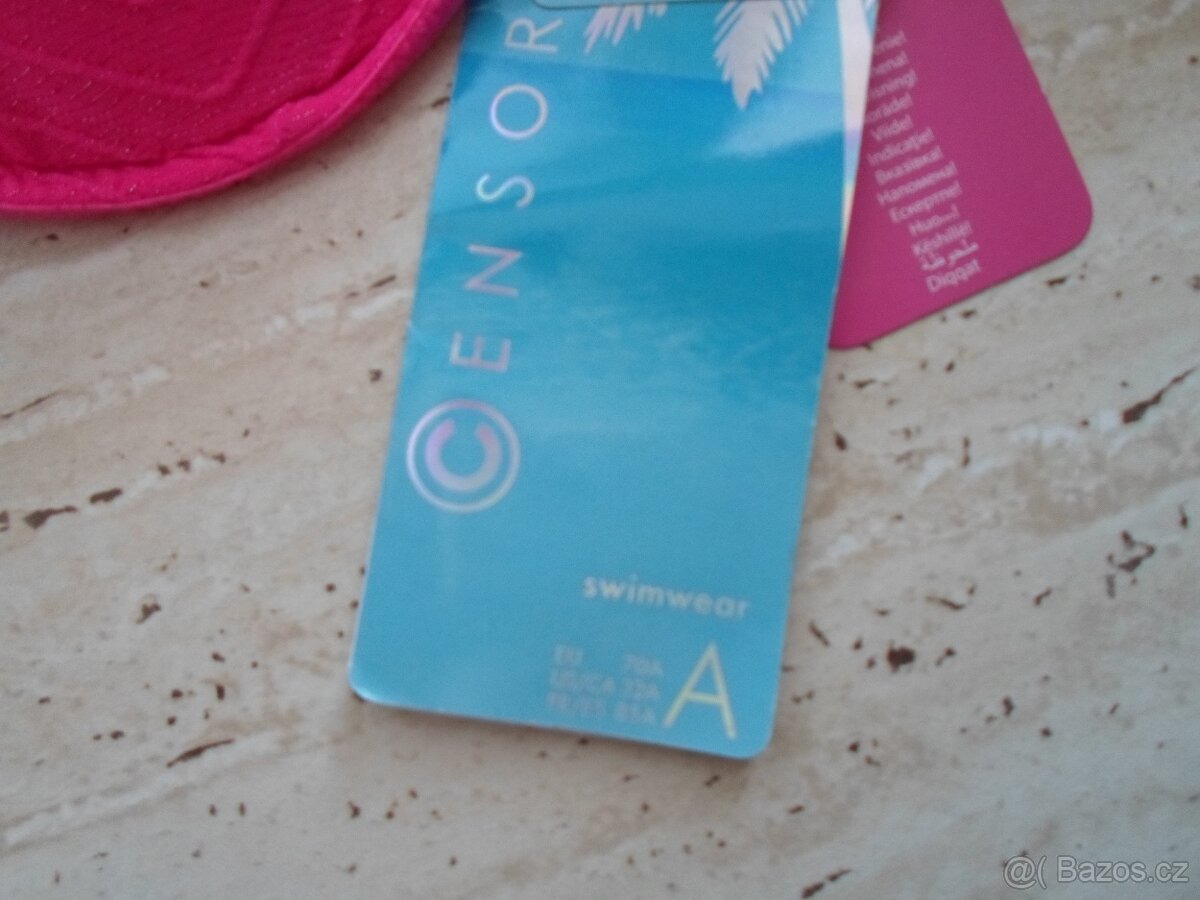 Růžové plavky plavková podprsenka 70A - 3