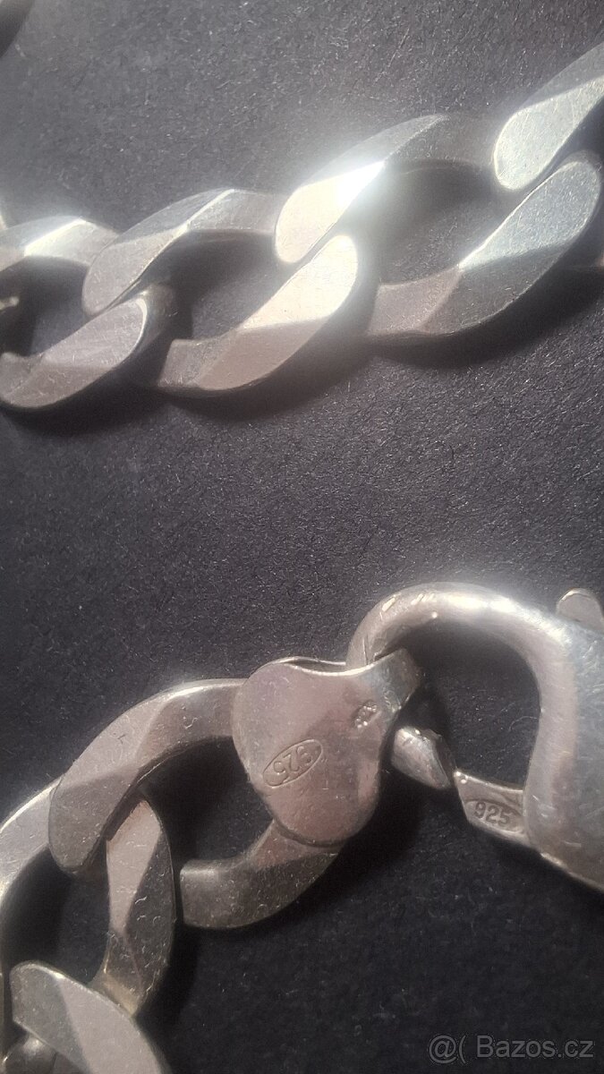 Masivní stříbrný řetěz ryzost 925/1000 - 3