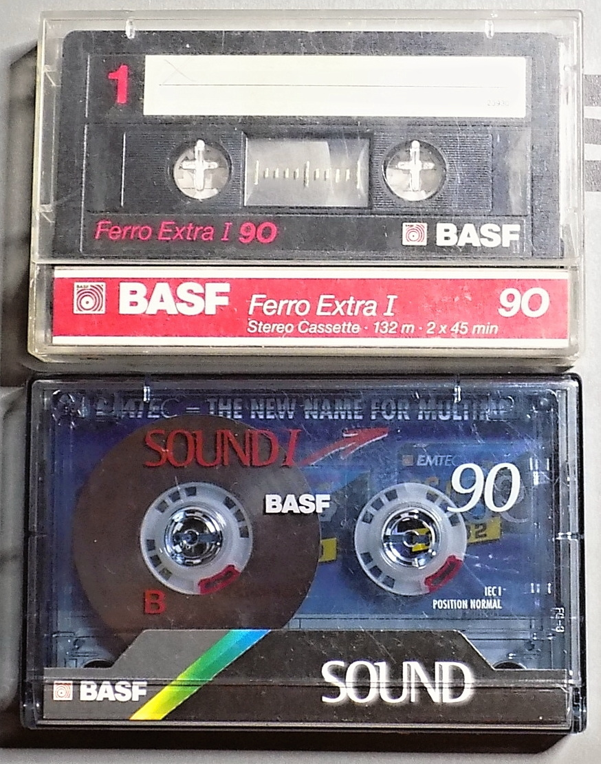 Prodám prázdné kazety MC, 2x BASF 90, 2x TDK 90 - 3