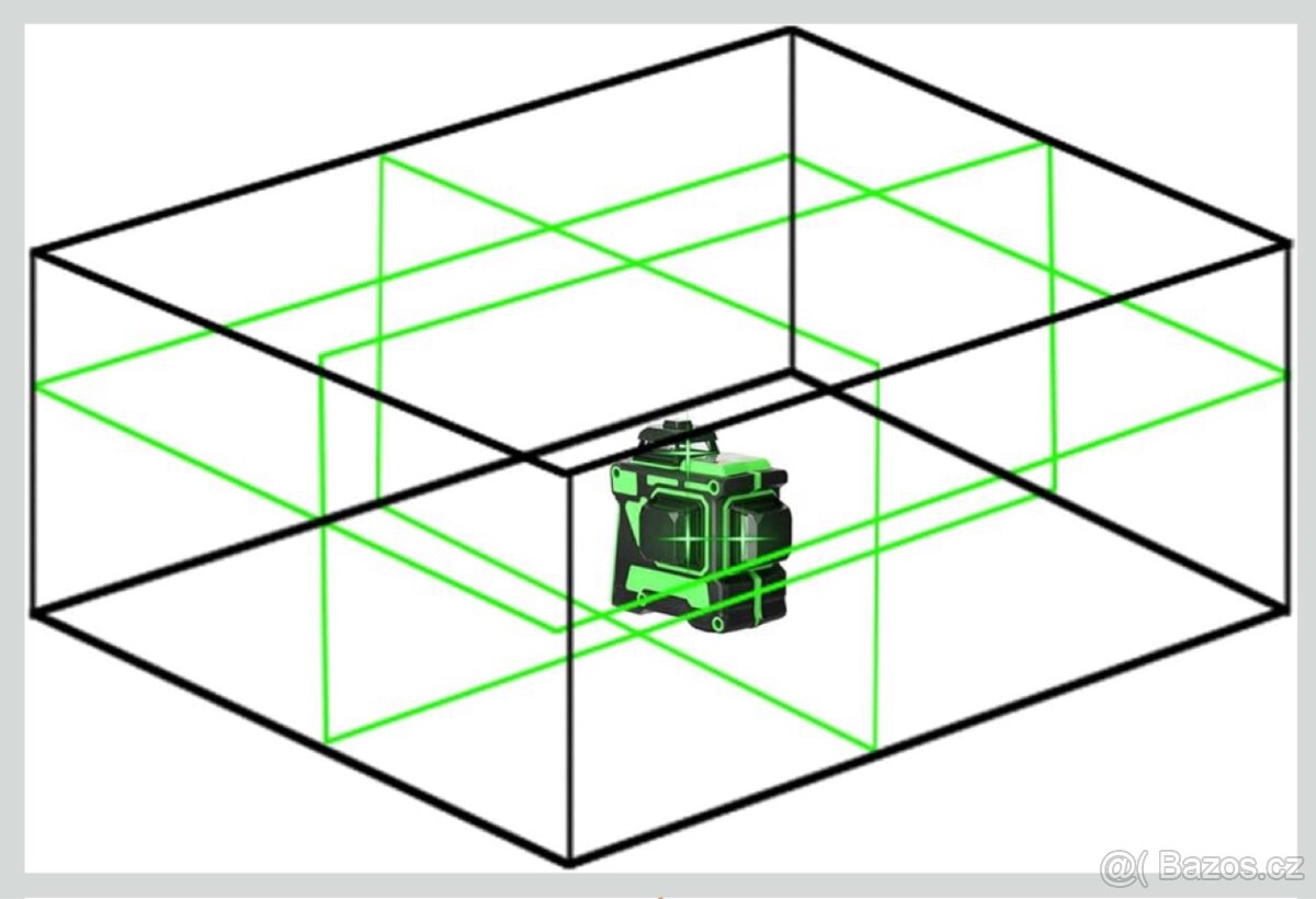 3D Křižovy laser Nivelační 12liniový zelený 360º - 3