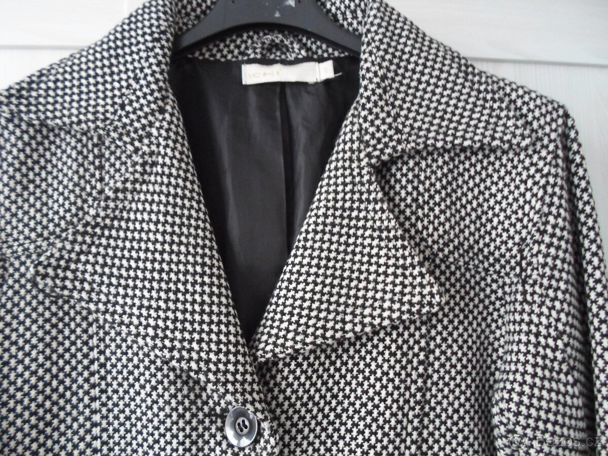 Černý bílý kabát kabátek - S, 36 - 3