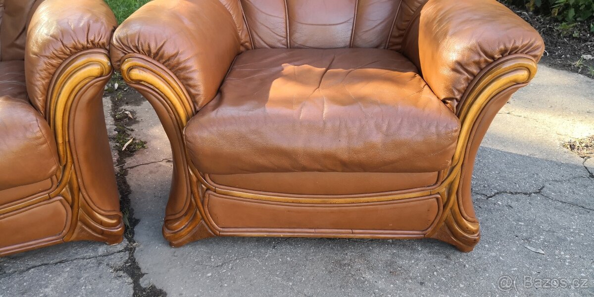 Kožená sedací souprava 3+1+1 - 3