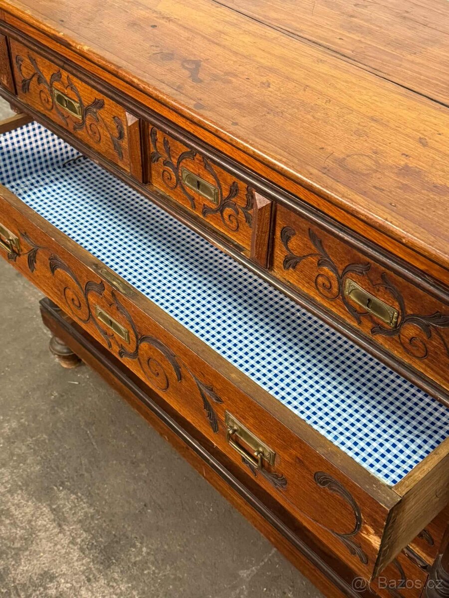 Starožitná dubová komoda (133020) - 3