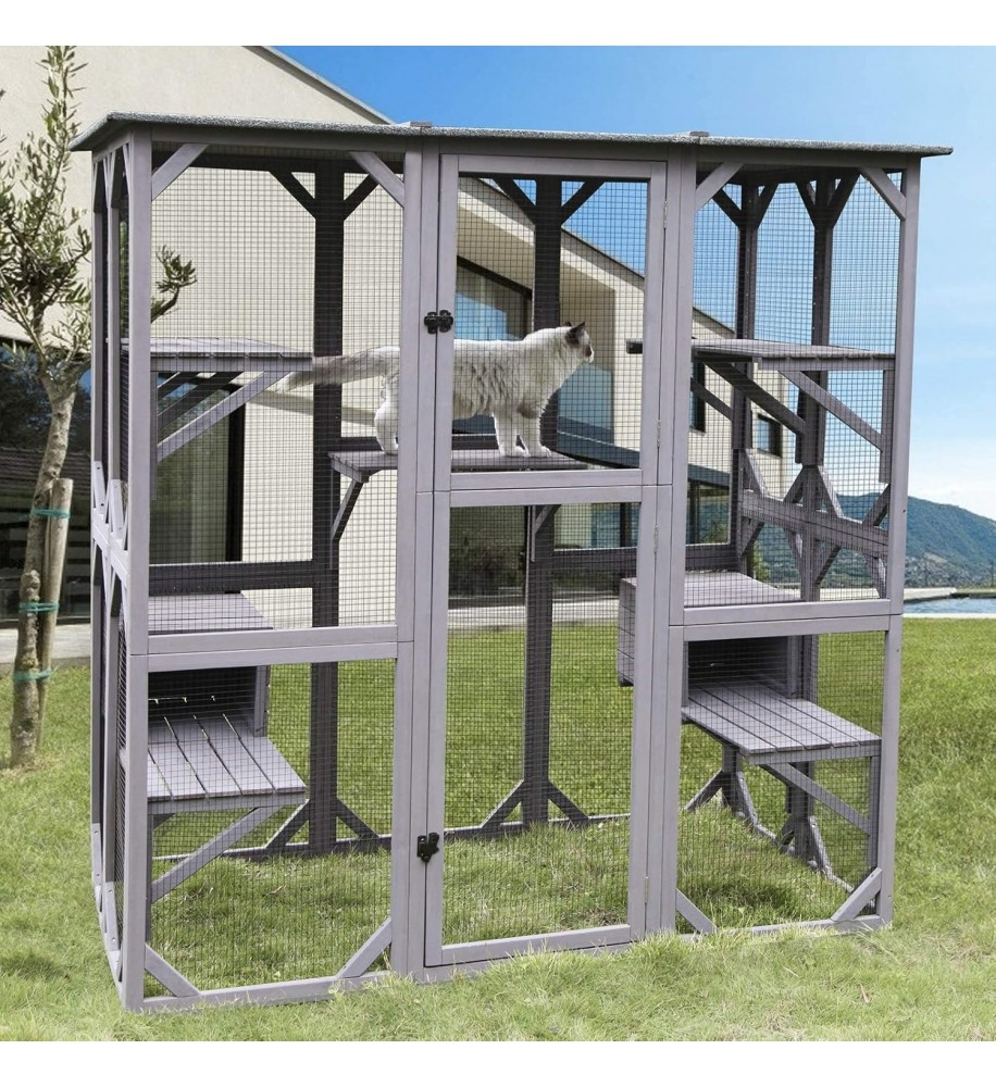 Velká voliéra, výběh, klec pro kočky a hlodavce, 180x100x180 - 3
