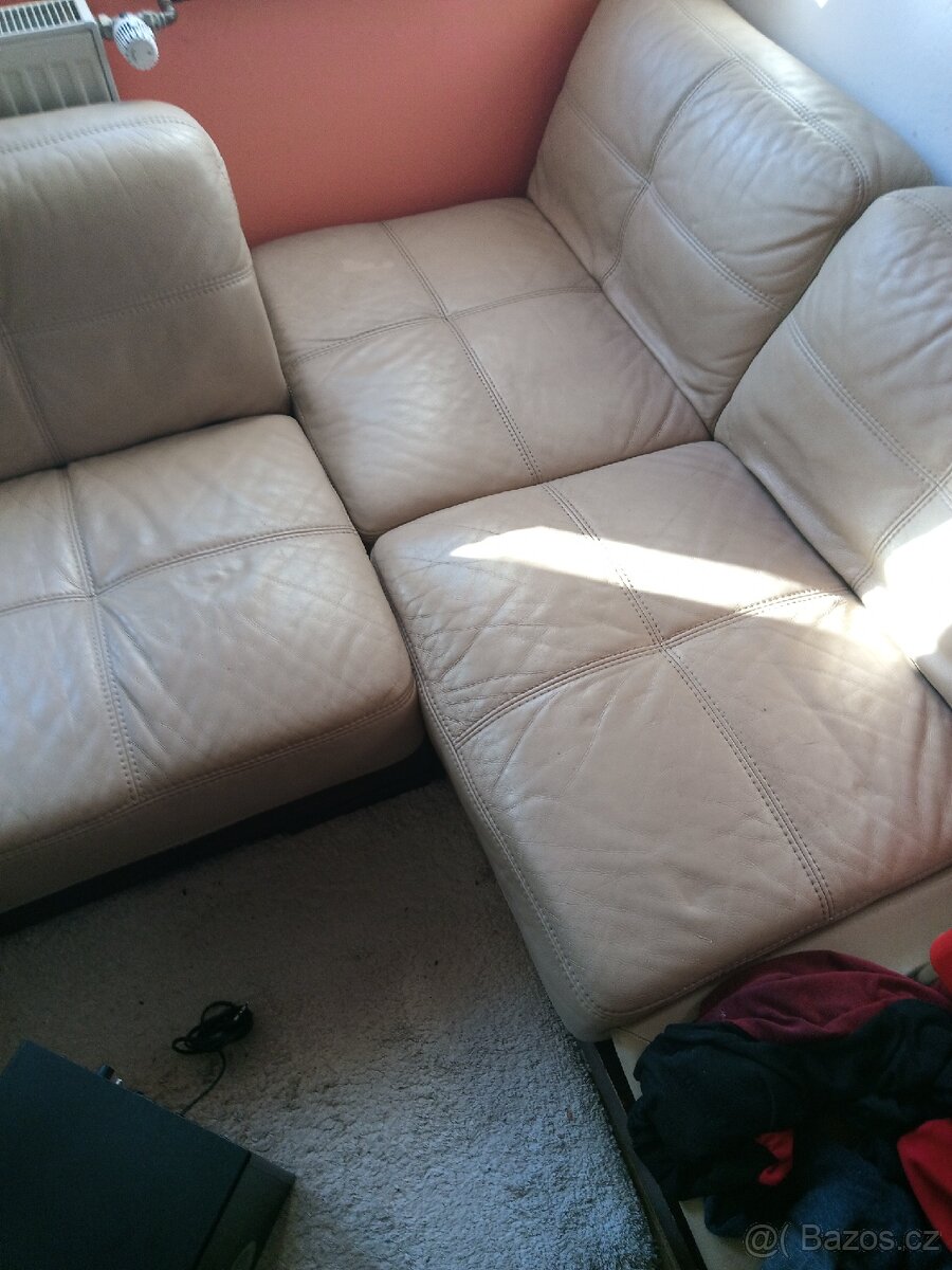 Sedačka rohová kožená - 3