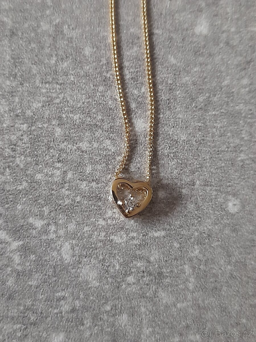 Dámský náhrdelník s diamantem 0,03ct zlato 585 14k - 3