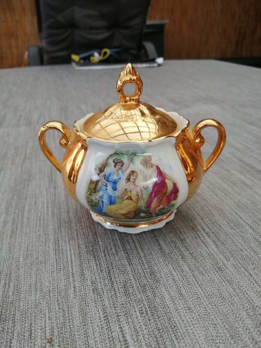 Porcelánová zlacená sada Tři Grácie, Český porcelán - 3