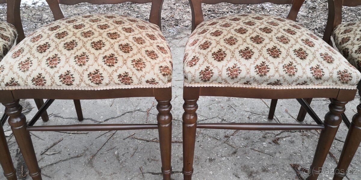 Rustikální tmavé židle-4 ks - 3