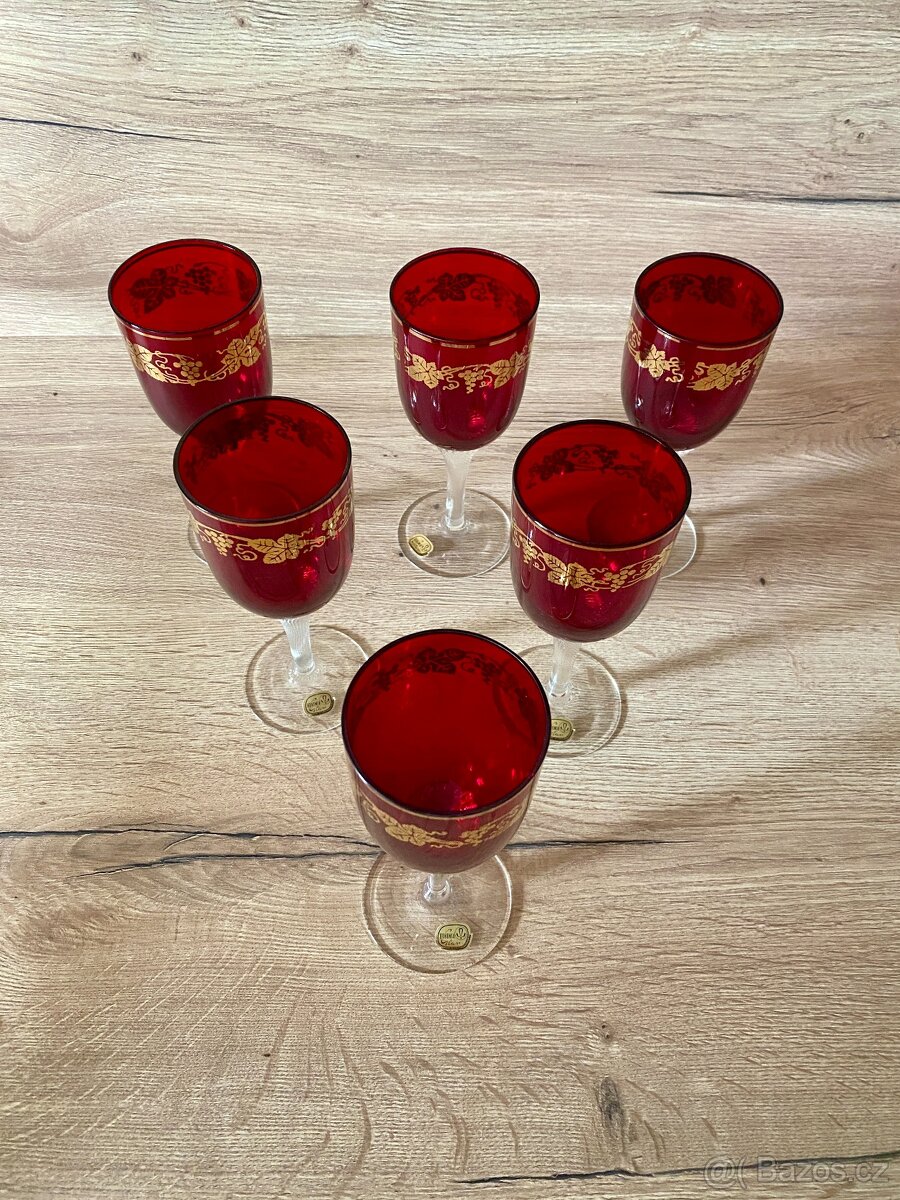 sklenice na víno z rubínového skla luxusní sklenice na víno - 3