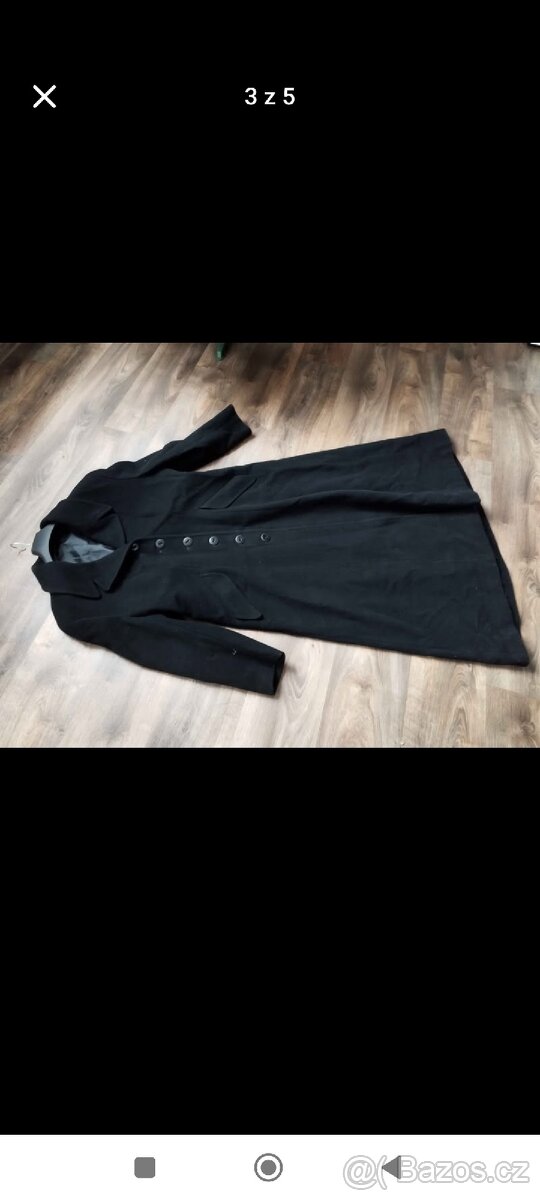 Dámský dlouhý černý kabát - 3