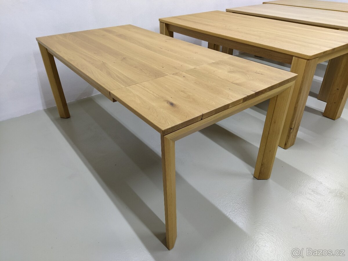 Nový jídelní stůl dub masiv 90x180+2x45 cm - 3