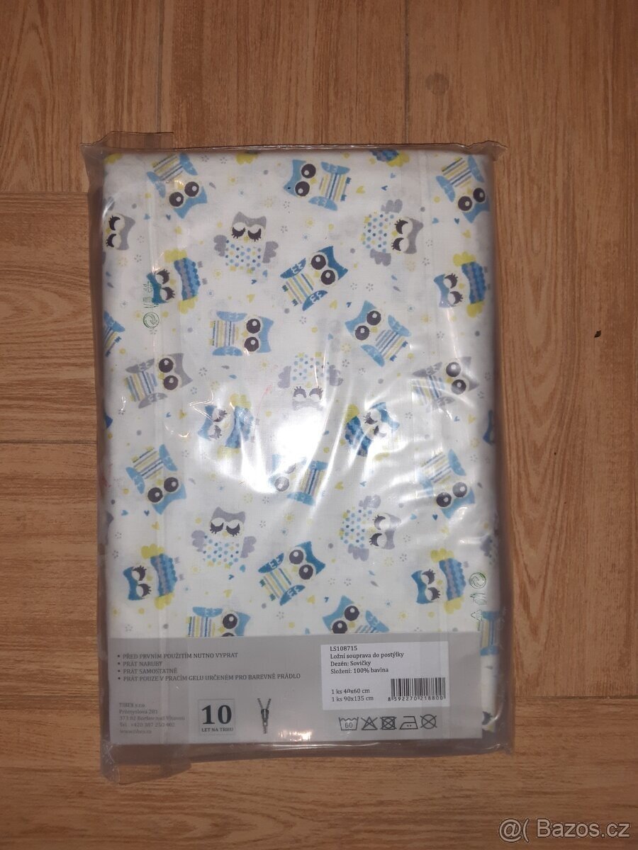 Nové dětské povlečení do postýlky, modré sovičky - 3