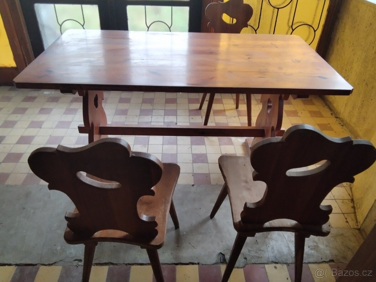 Stůl masiv židle - 3
