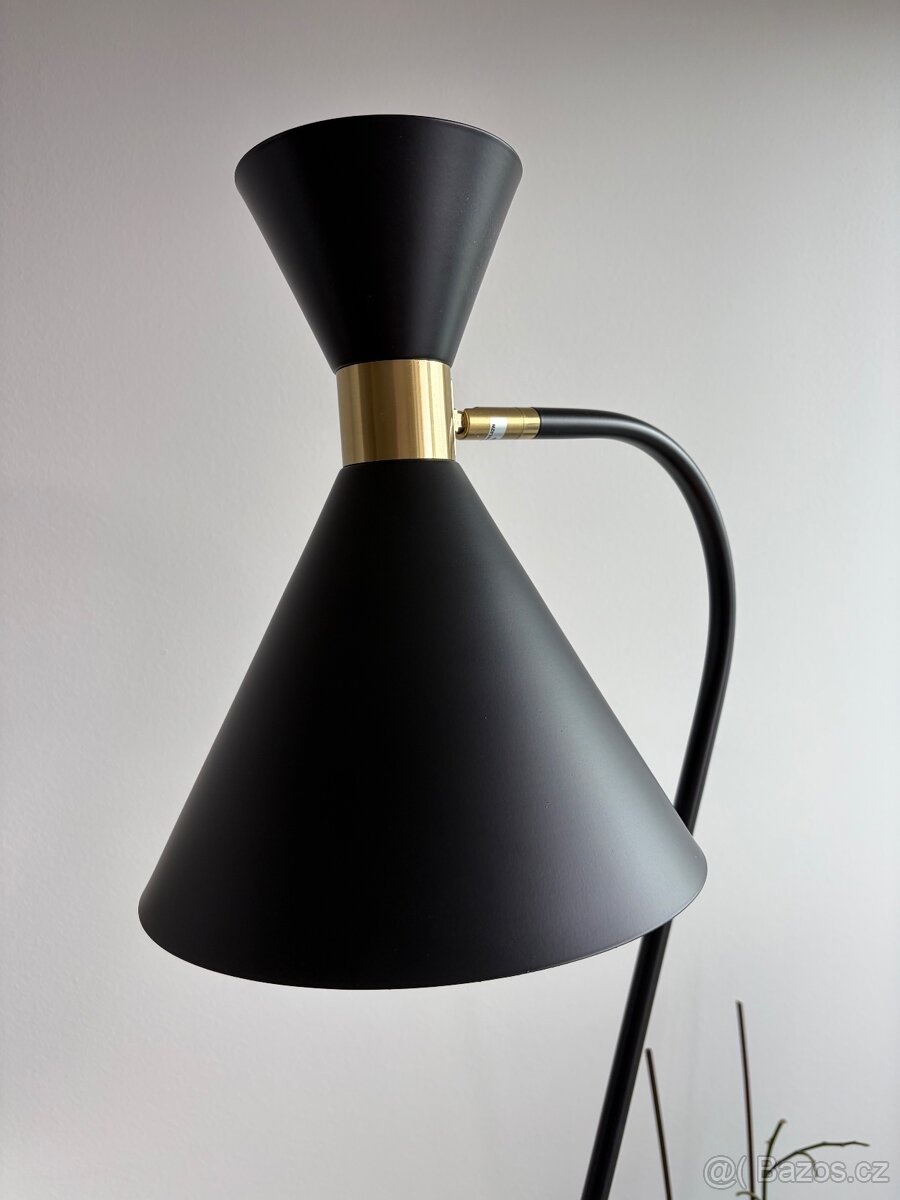 Černá lampa se zlatým dekorem - 3