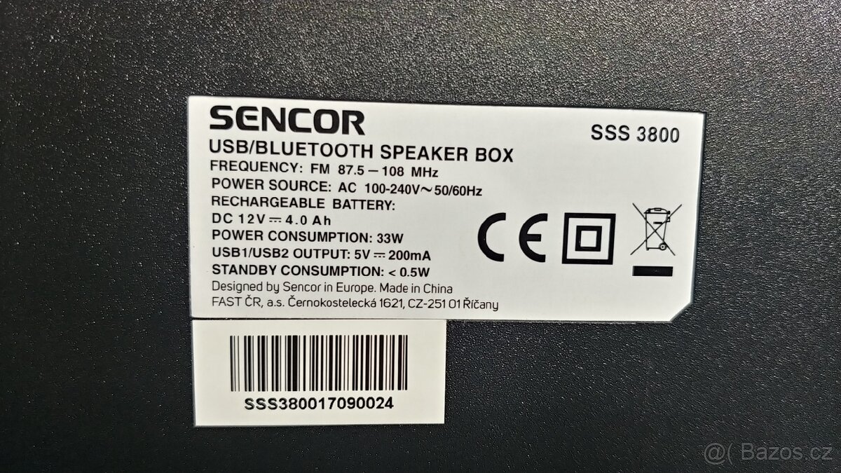 Párty repro Sencor sss 3800 - 3