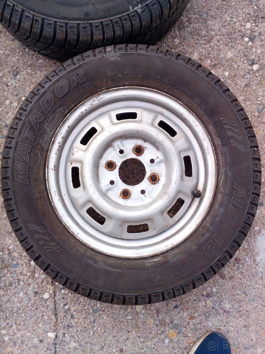 Kola na kárku, vlek R 13, 4x98, vč. pneu 165/70 R 13 - 3