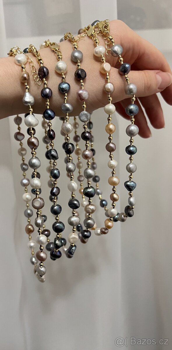 choker/náhrdelník z přírodních perel - 3