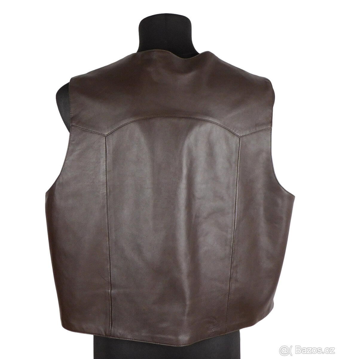 Kožená pánská hnědá vesta SCULLY vel. XL - 3