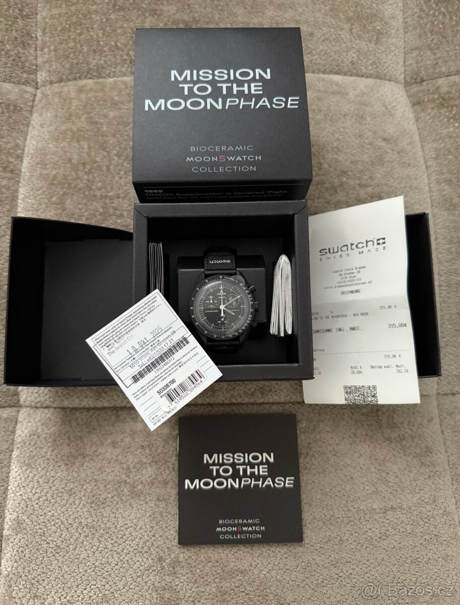 Omega x Swatch Moonswatch mission to moonphase SNOOPY BLACK - 3