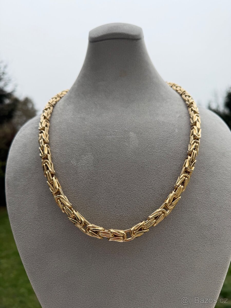 Zlaty řetěz KRÁLOVSKÁ VAZBA 62.2cm 9mm - 70cm -NOVÝ ŘETĚZ - 3