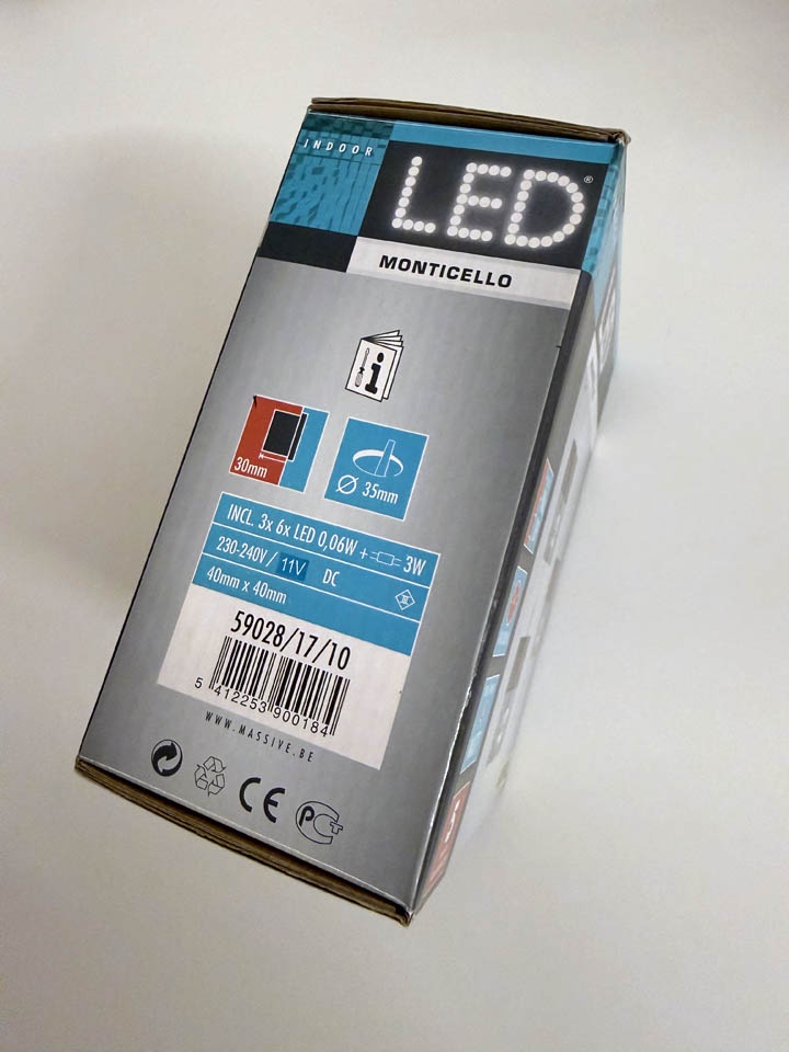 LED vestavné svítidlo Monticello set 3ks Massive - 3