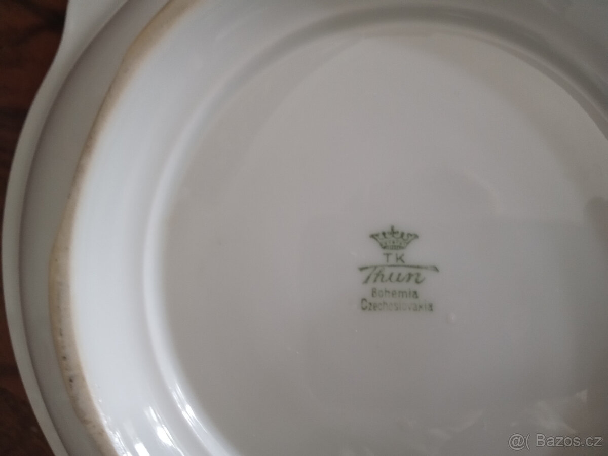 Thun porcelánový servis kobalt, zlacení - 3
