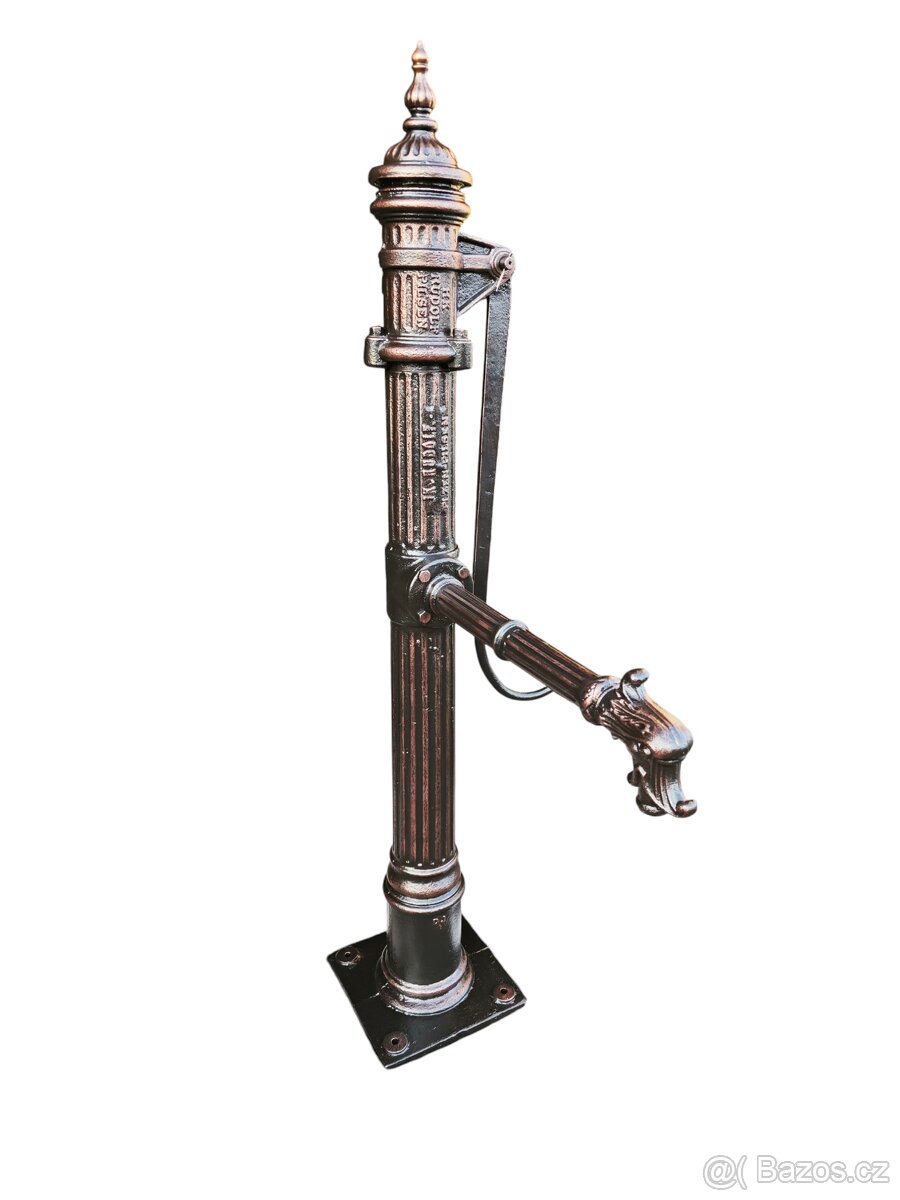 Stará antická Litinová Ruční pumpa na vodu studnu - 3