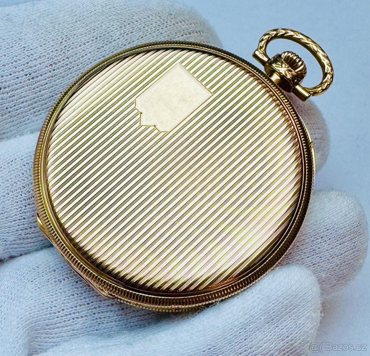 14K CELO ZLATÉ ART DECO PÁNSKÉ KAPESNÍ HODINKY IWC - FUNKČNÍ - 3