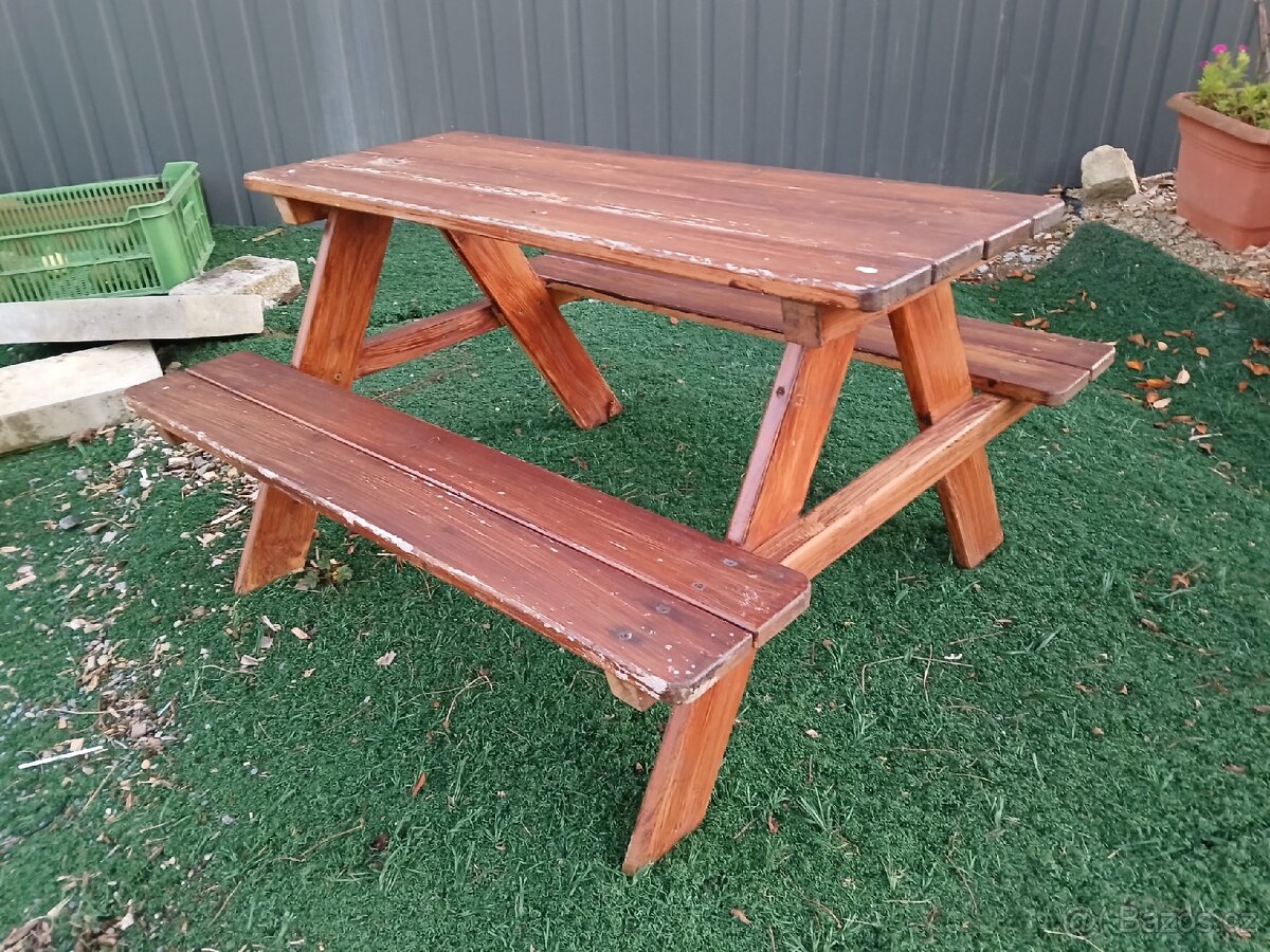 Pivni set stul pro 4 detsky 89x80x50 zahradni stul - 3