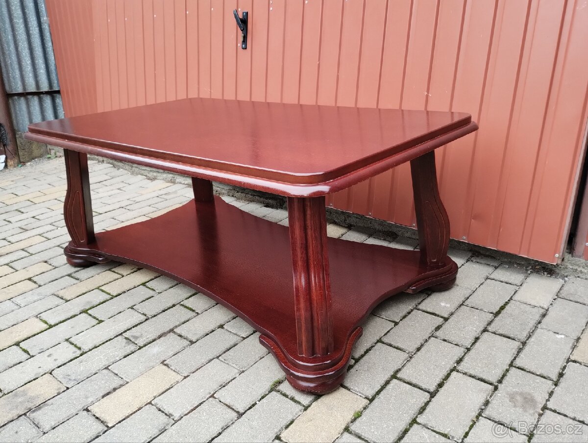 Dřevěný konferenční stolek / masiv / pravé dřevo - 3