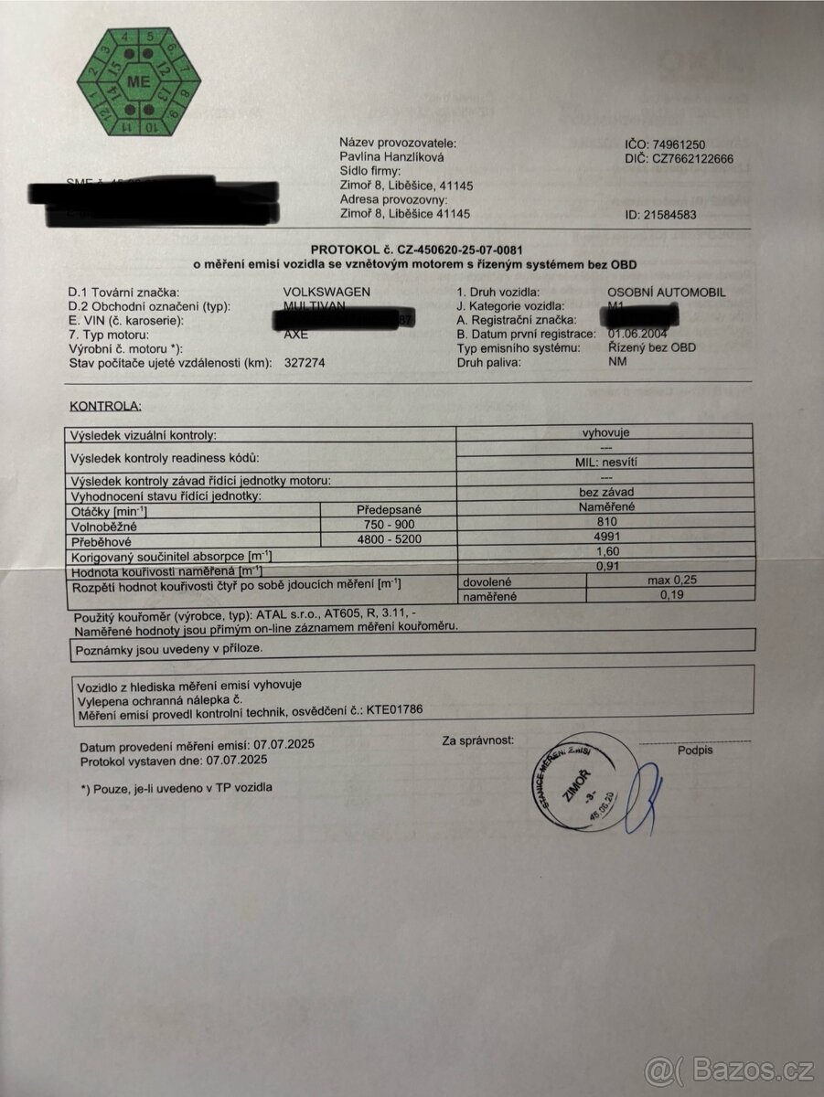 Volkswagen Multivan, 2,5 TDi 128kW servisováno - 3