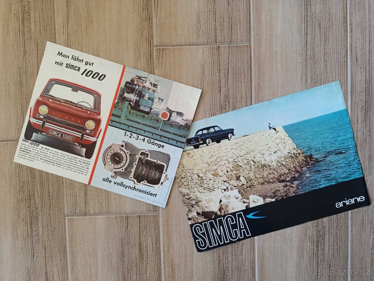 Prospekty Peugeot a Simca 50.-90. léta. - 3