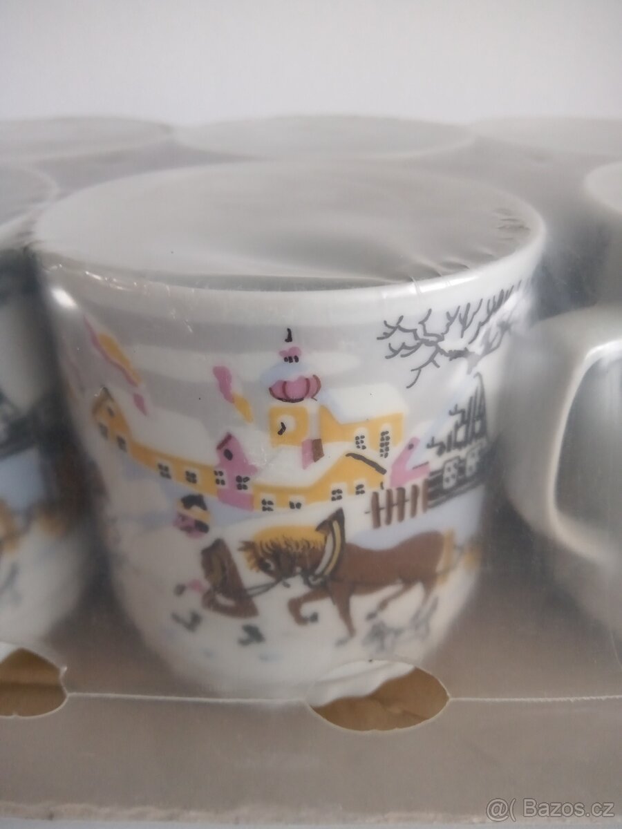 Retro hrnky Epiag, zimní motiv - 3