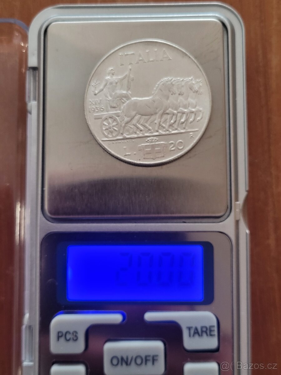 Stříbrná mince 20 lir - 3