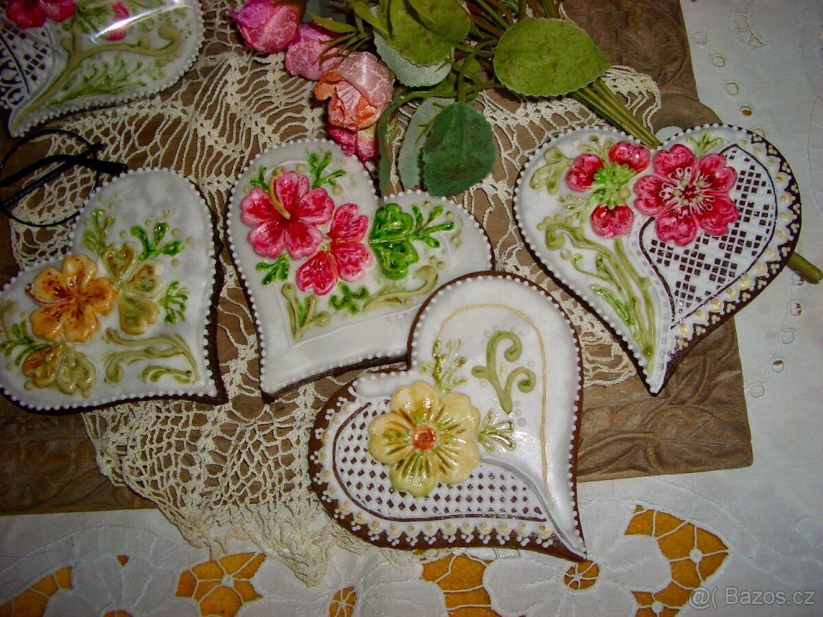 Perníková valentýnská srdíčka - 3