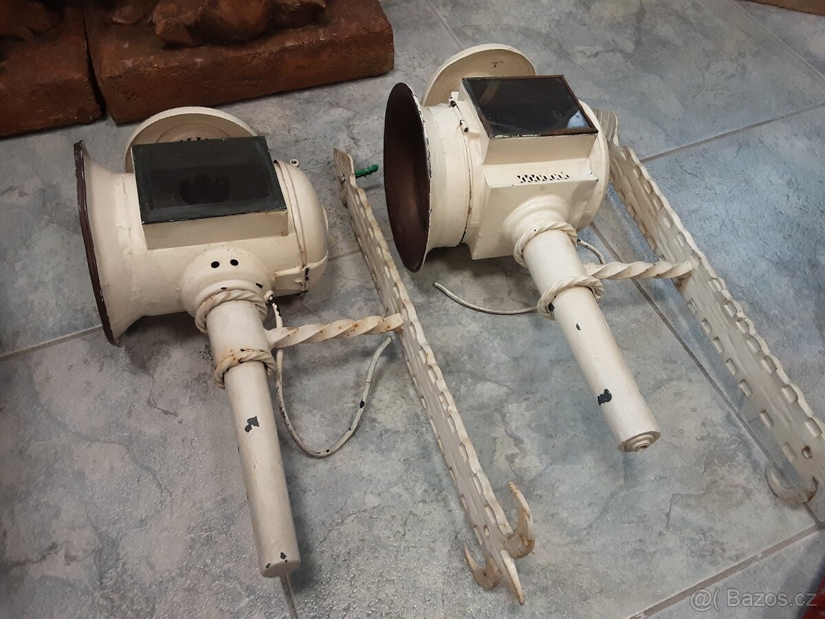 Staré kočárové lampy s konzolí - 3