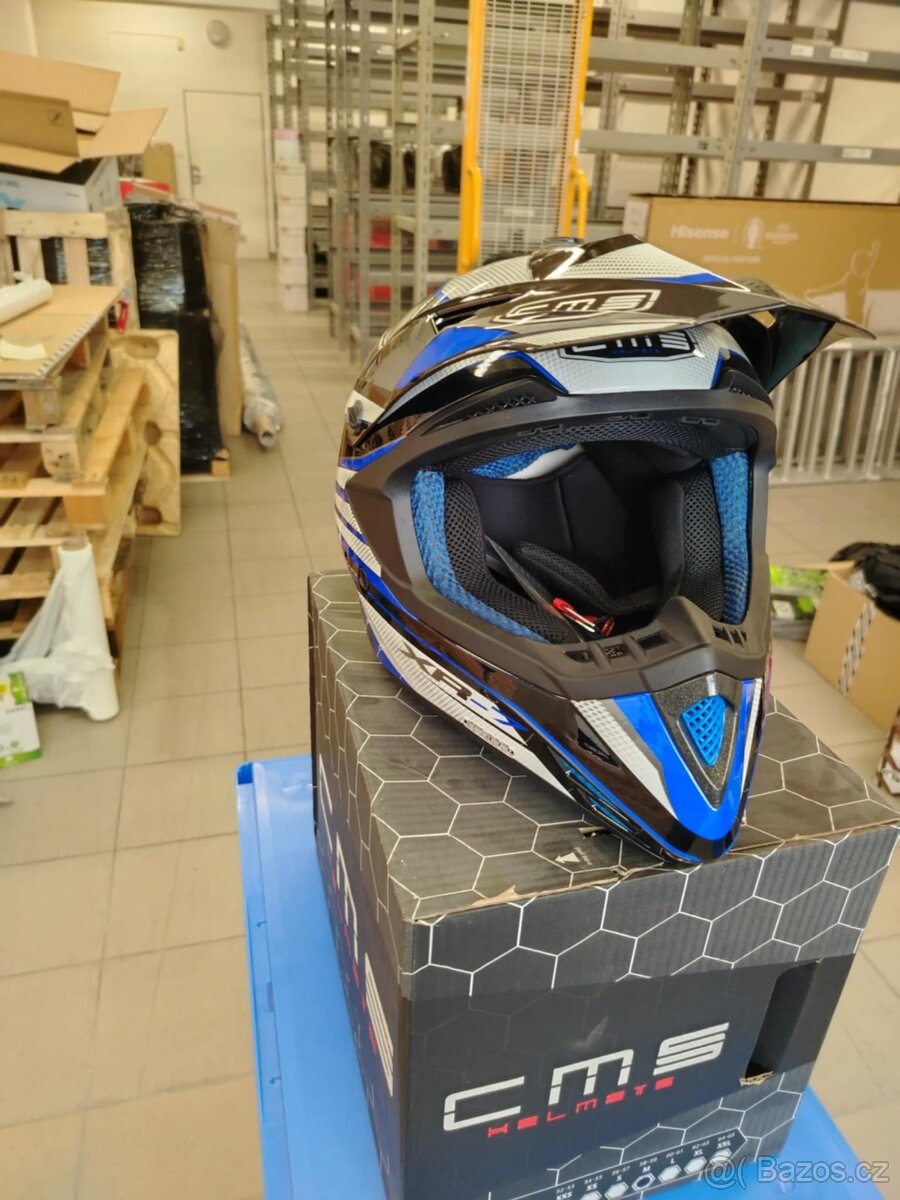 motokrosová MX přilba CMS XR-7 Raptor velikost M modrá - 3