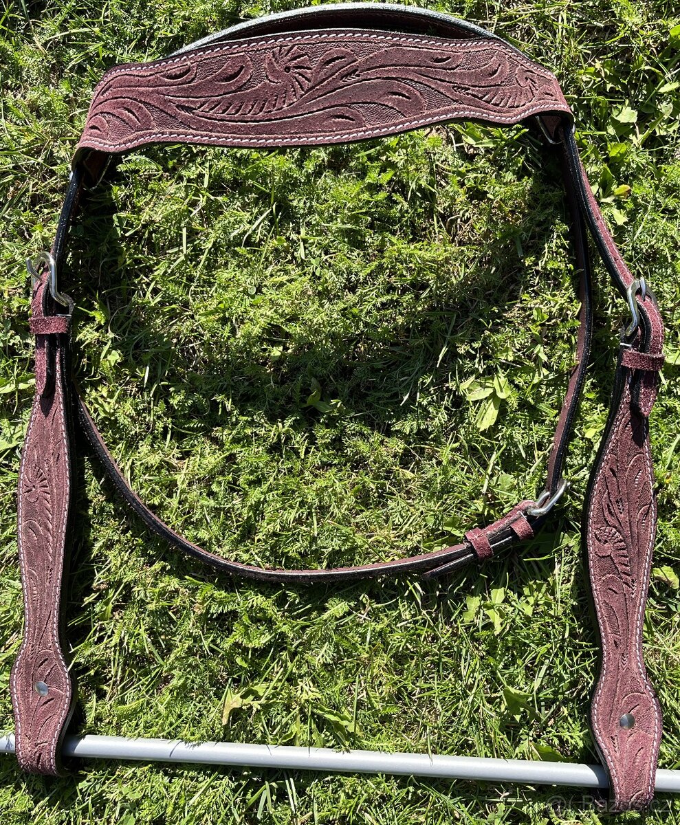 Westernový set hnědo/vínový - 3