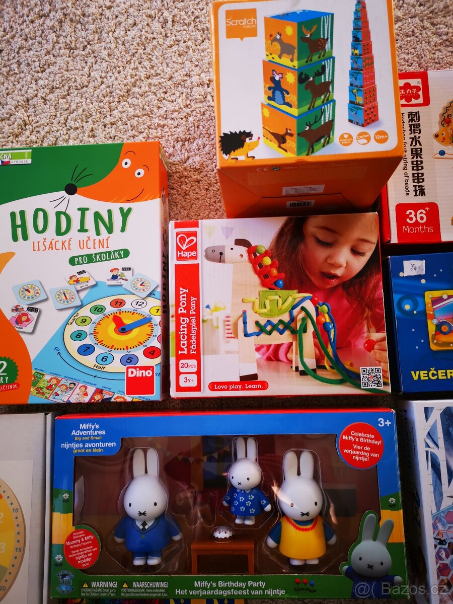 Dřevěné hry,hračky,Pexeso, hodiny,dřevěná skládačka + vklá - 3