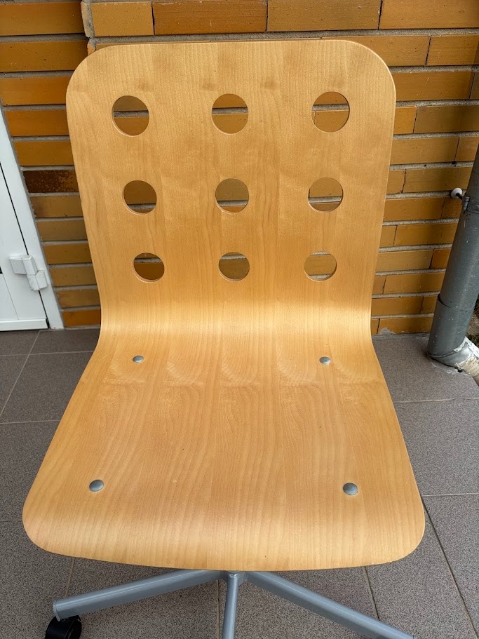Kancelářská židle na kolečkách, dřevěná - 3