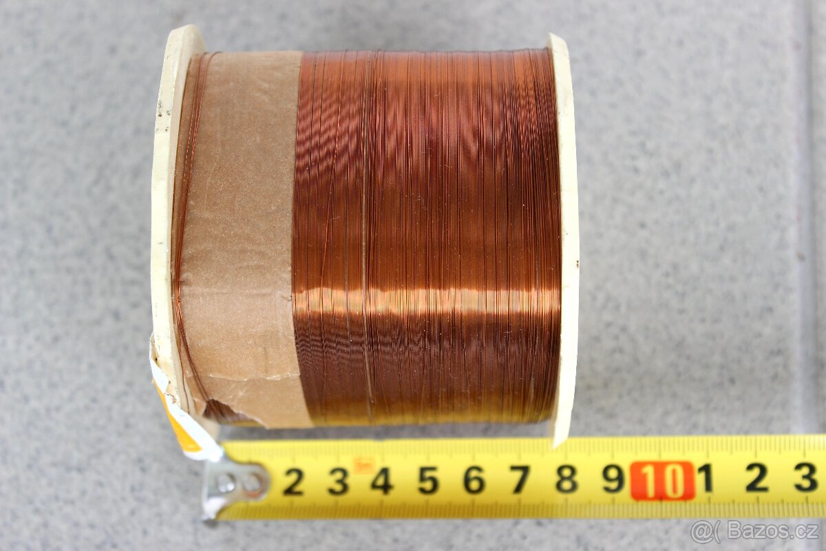 Měděný drát - cívka - průměr 0,1 mm, váha 935 g - 3