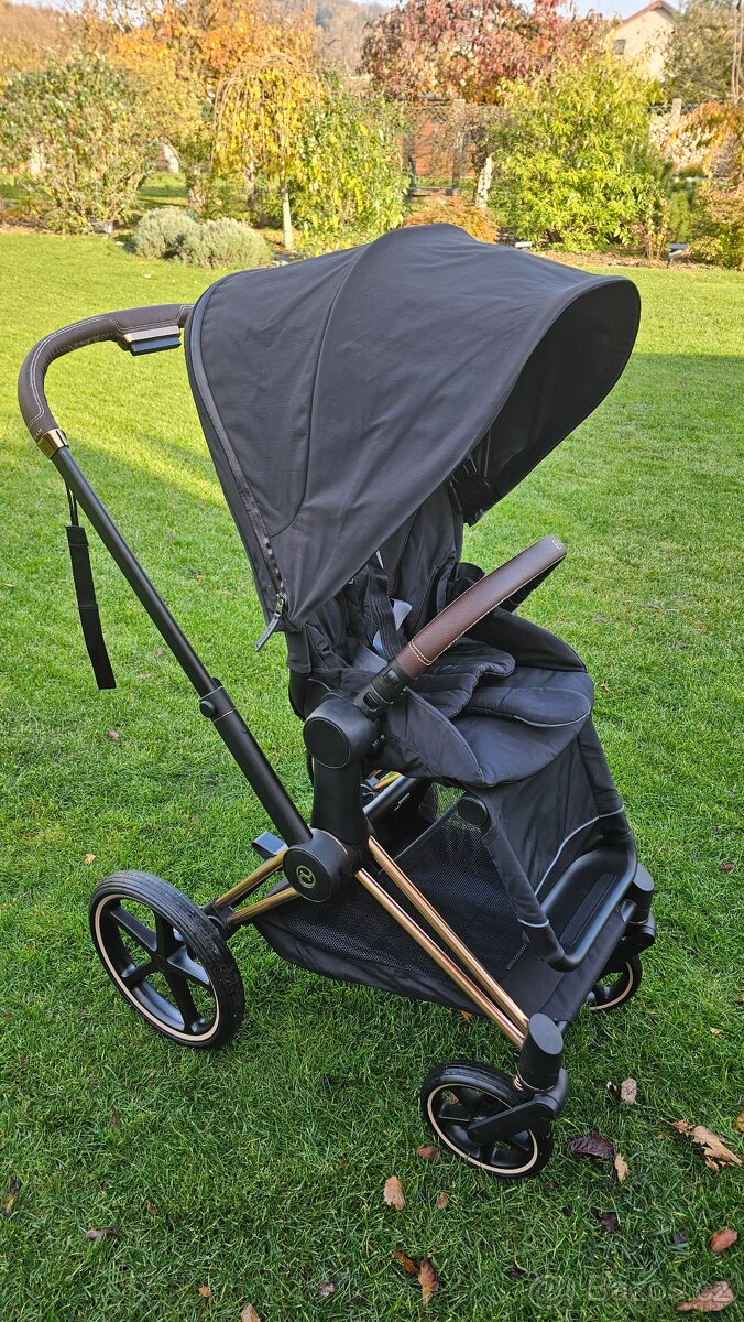 Prodám kočárek Cybex priam 2V1 rosegold + černé doplňky. - 3