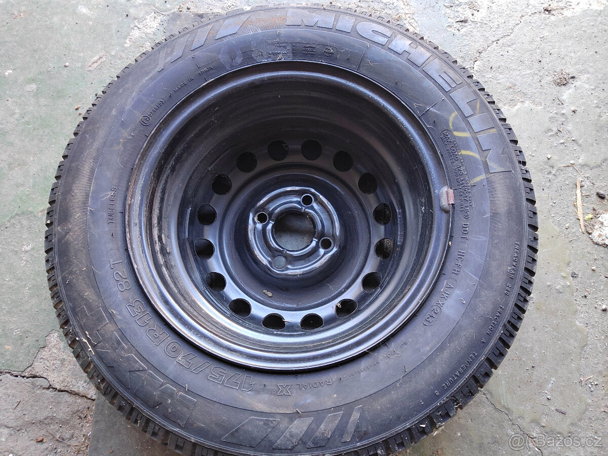 Kolo -plechový disk s pneu Michelin 175/70 R13 Opel Astra F - 3